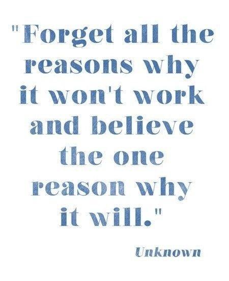 Thriving-Baby-Boomers - Cherish - "Forget all the reasons why it won't work and believe the one reason why it will." ~ Unknown