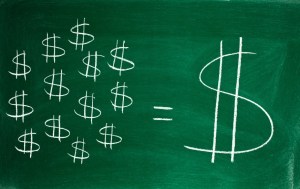 Thriving-Baby-Boomers - Multiple Streams of Income - Lots of small $ signs with a = a large $ sign