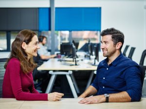 Thriving-Baby-Boomers - Non-Verbal Comminication - Open Body Language between man and woman